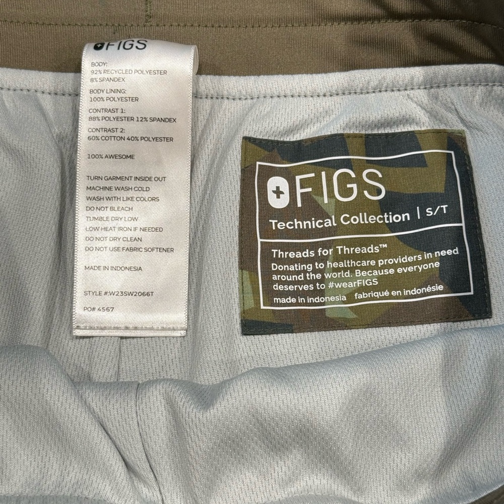 Figs Women's Camo Joggers - Olive Green and Brown - Picture 6 of 8